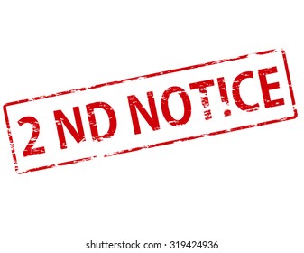Rubber stamp with text 2nd notice inside, vector illustration