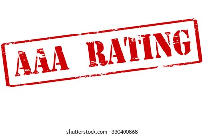 Rubber stamp with text AAA rating inside, vector illustration
