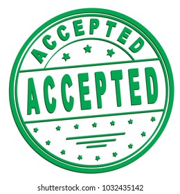 rubber stamp with text "accepted" on white, vector illustration