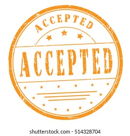 rubber stamp with text "accepted" on white, vector illustration