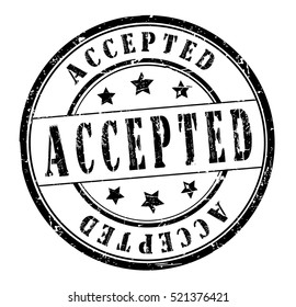 rubber stamp with text "accepted" on white, vector illustration