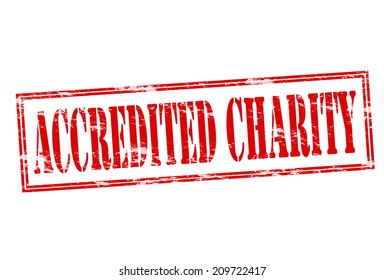 Rubber stamp with text accredited charity inside, vector illustration