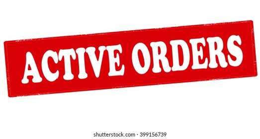 Rubber stamp with text active orders inside, vector illustration`