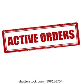 Rubber stamp with text active orders inside, vector illustration`