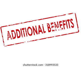 Rubber stamp with text additional benefits inside, vector illustration