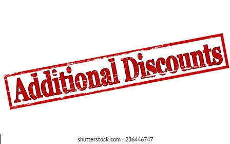 Rubber stamp with text additional discounts inside, vector illustration
