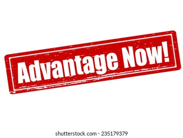 Rubber stamp with text advantage now inside, vector illustration