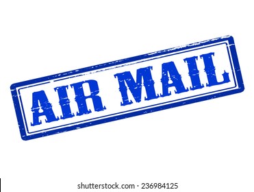 Rubber stamp with text air mail inside, vector illustration