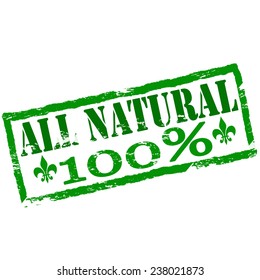 Rubber stamp with text all natural inside, vector illustration