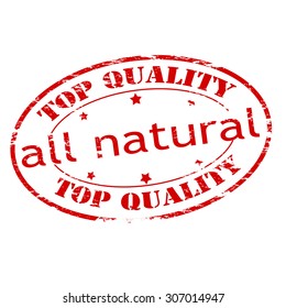 Rubber stamp with text all natural inside, vector illustration