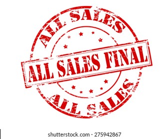 Rubber stamp with text all sales final inside, vector illustration