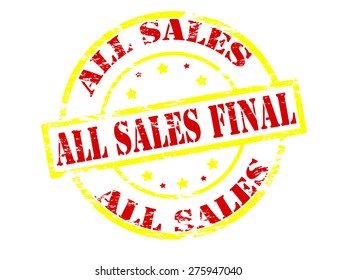 Rubber stamp with text all sales final inside, vector illustration