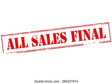 Rubber stamp with text all sales final inside, vector illustration