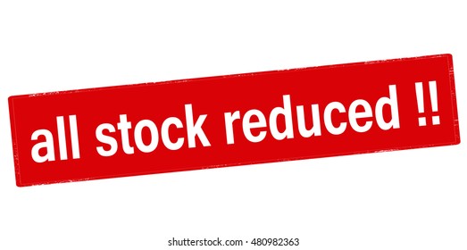 Rubber stamp with text all stock reduced inside, vector illustration