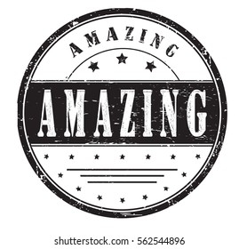 rubber stamp with text "amazing" on white, vector illustration