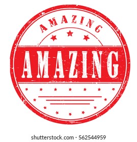 rubber stamp with text "amazing" on white, vector illustration