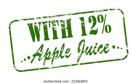 Rubber stamp with text with apple juice inside, vector illustration