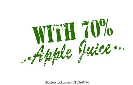 Rubber stamp with text with apple juice inside, vector illustration