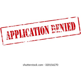 Rubber stamp with text application denied inside, vector illustration