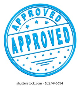 rubber stamp with text "Approved" on white, vector illustration