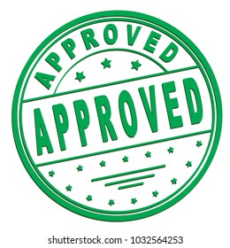 rubber stamp with text "Approved" on white, vector illustration