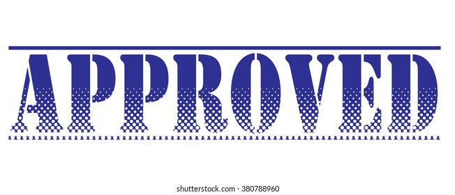  rubber stamp with text "approved" on white, vector illustration