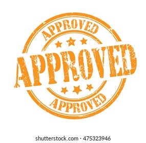 rubber stamp with text "approved" on white, vector illustration