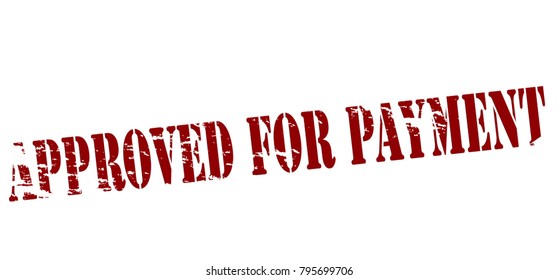 Rubber stamp with text approved for payment inside, vector illustration