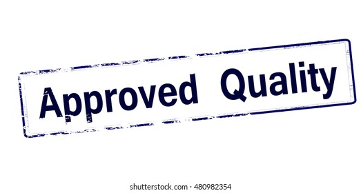 Rubber stamp with text approved quality inside, vector illustration