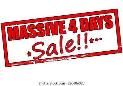 Rubber stamp with text assive four days sale inside, vector illustration