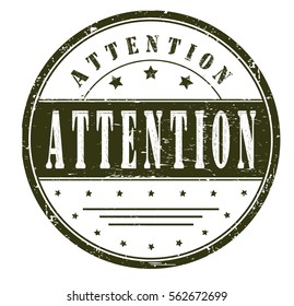 rubber stamp with text "attention" on white, vector illustration