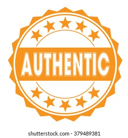  rubber stamp with text "authentic" on white, vector illustration