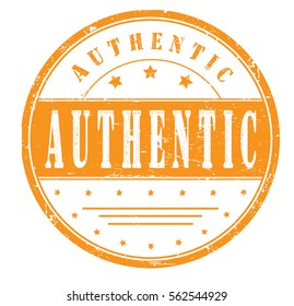 rubber stamp with text "authentic" on white, vector illustration