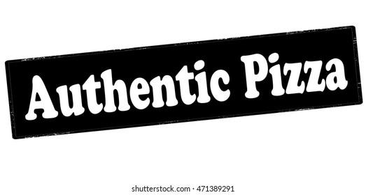 Rubber stamp with text authentic pizza inside, vector illustration