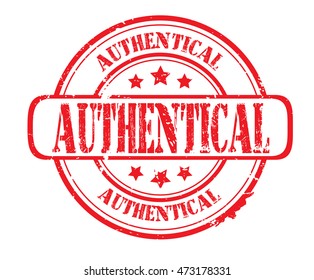 rubber stamp with text "authentical" on white, vector illustration