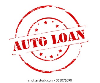 Rubber stamp with text auto loan inside, vector illustration