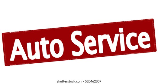 Rubber stamp with text auto service inside, vector illustration