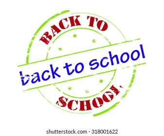 Rubber stamp with text back to school inside, vector illustration