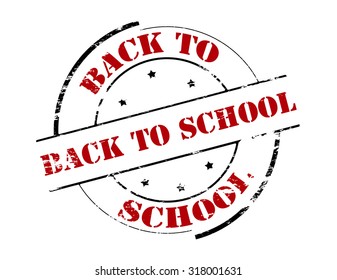 Rubber stamp with text back to school inside, vector illustration