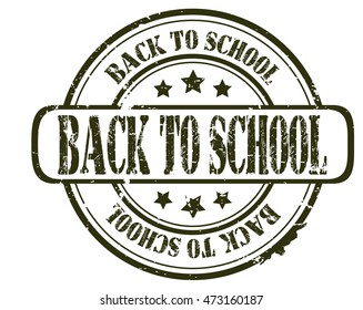rubber stamp with text "back to school" on white, vector illustration