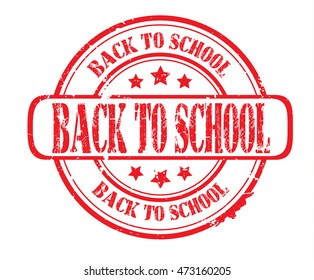rubber stamp with text "back to school" on white, vector illustration