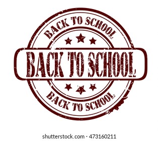 rubber stamp with text "back to school" on white, vector illustration