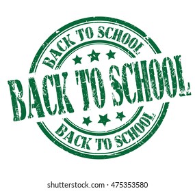 rubber stamp with text "back to school" on white, vector illustration