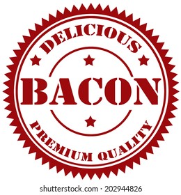 Rubber stamp with text Bacon,vector illustration