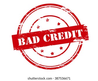 Rubber stamp with text bad credit inside, vector illustration