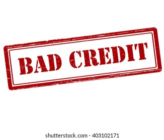 Rubber stamp with text bad credit inside, vector illustration