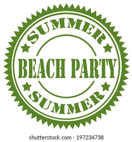 Rubber stamp with text Beach Party,vector illustration
