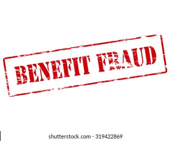 Rubber stamp with text benefit fraud inside, vector illustration