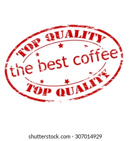 Rubber stamp with text the best coffee inside, vector illustration