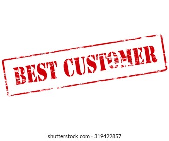 Rubber stamp with text best customer inside, vector illustration